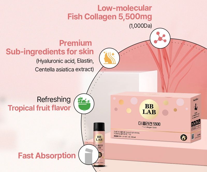BB Lab Collagen chứa collagen peptide từ cá biển sâu cùng elastin và chiết xuất trái cây thiên nhiên